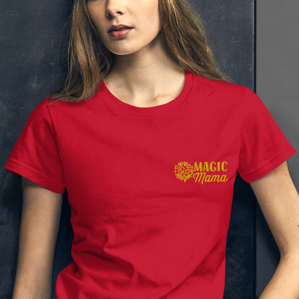 Magic Mama Embroidered Women's TShirt - True Red Color - https://ascensionemporium.net